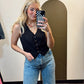 Kayla Button Vest (Black)