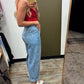 Polka Dot Straight Leg Jean