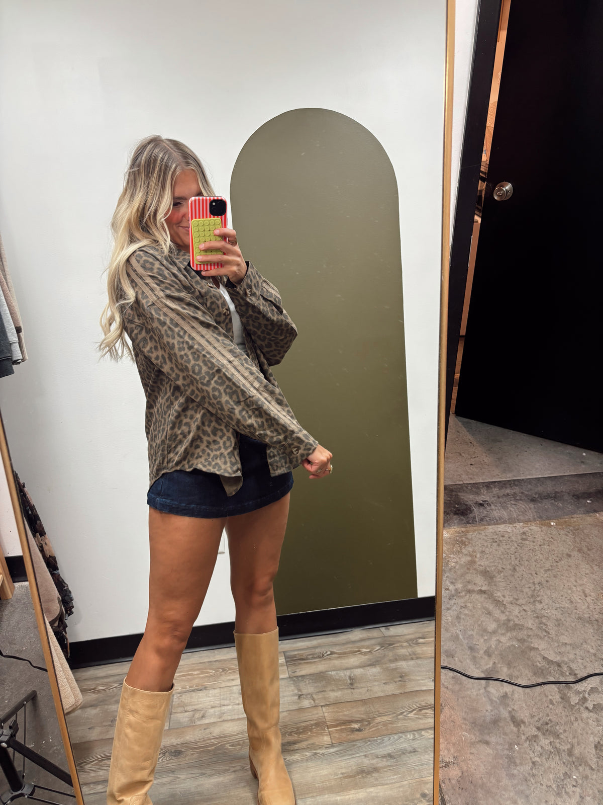 Serenity Leopard Button Top