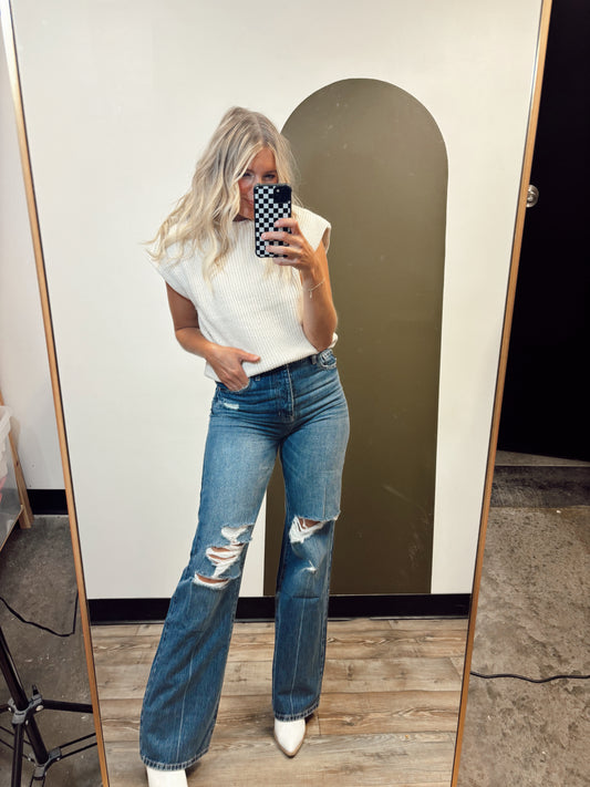 Daisy Wide Leg Flare Jean