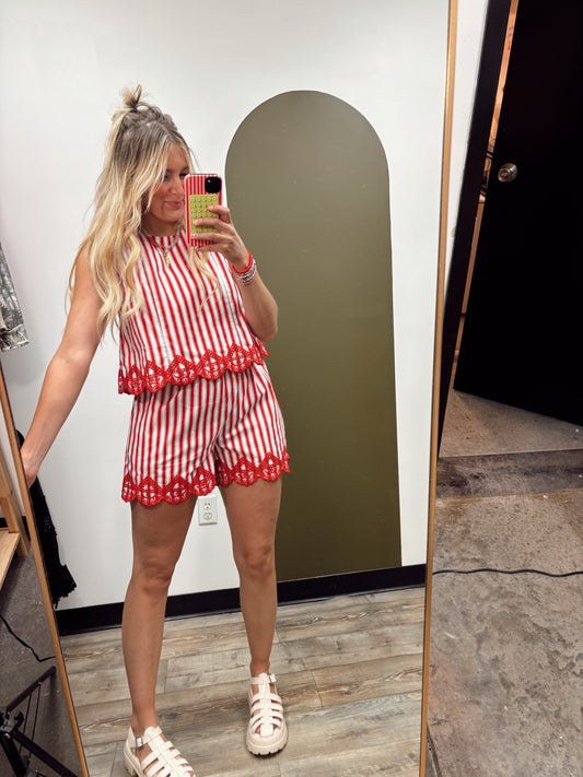 American Nights Stripe Short Set