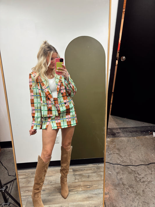Ruby Plaid Blazer