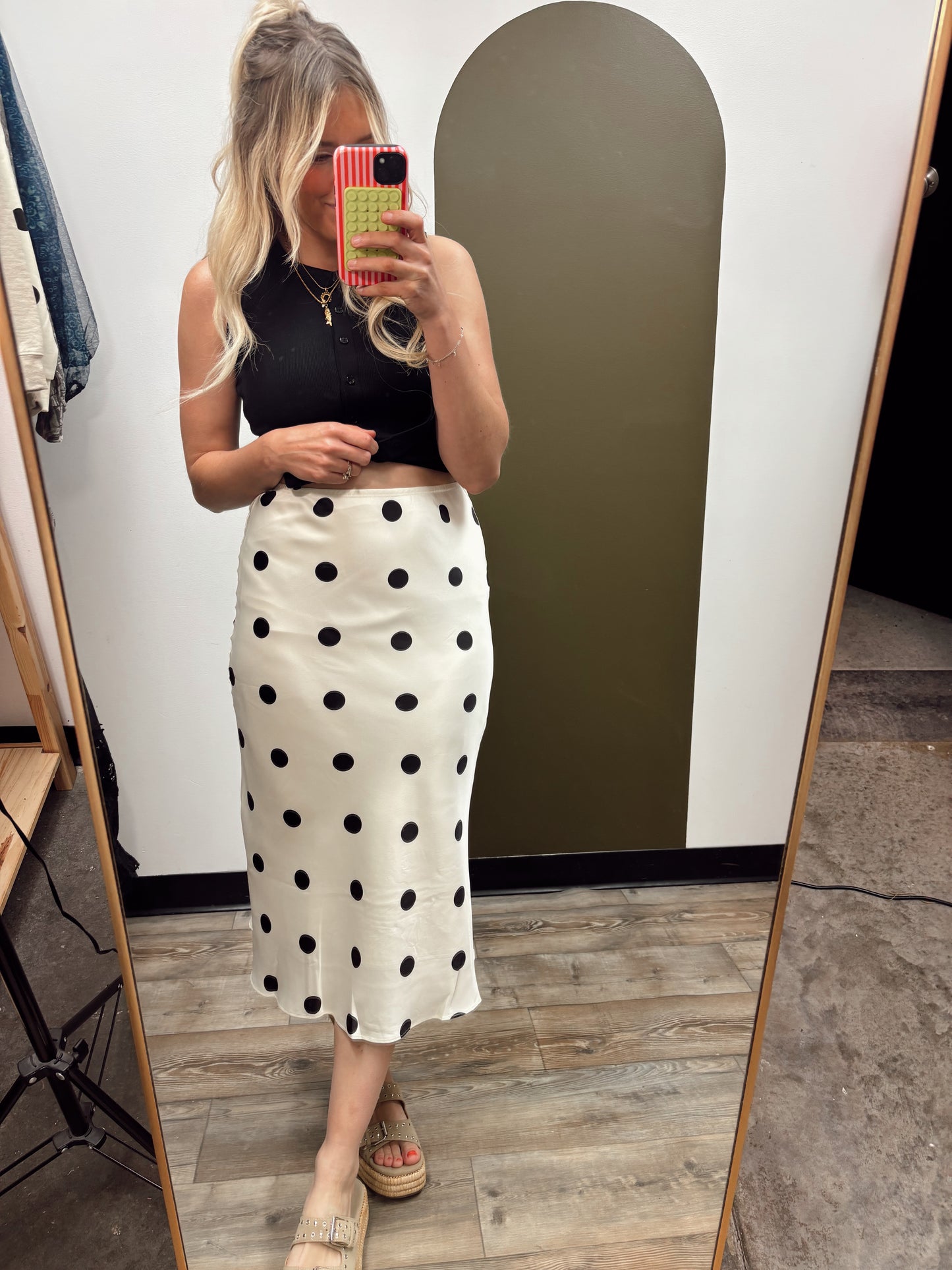 Perfect Polka Dot Midi Skirt