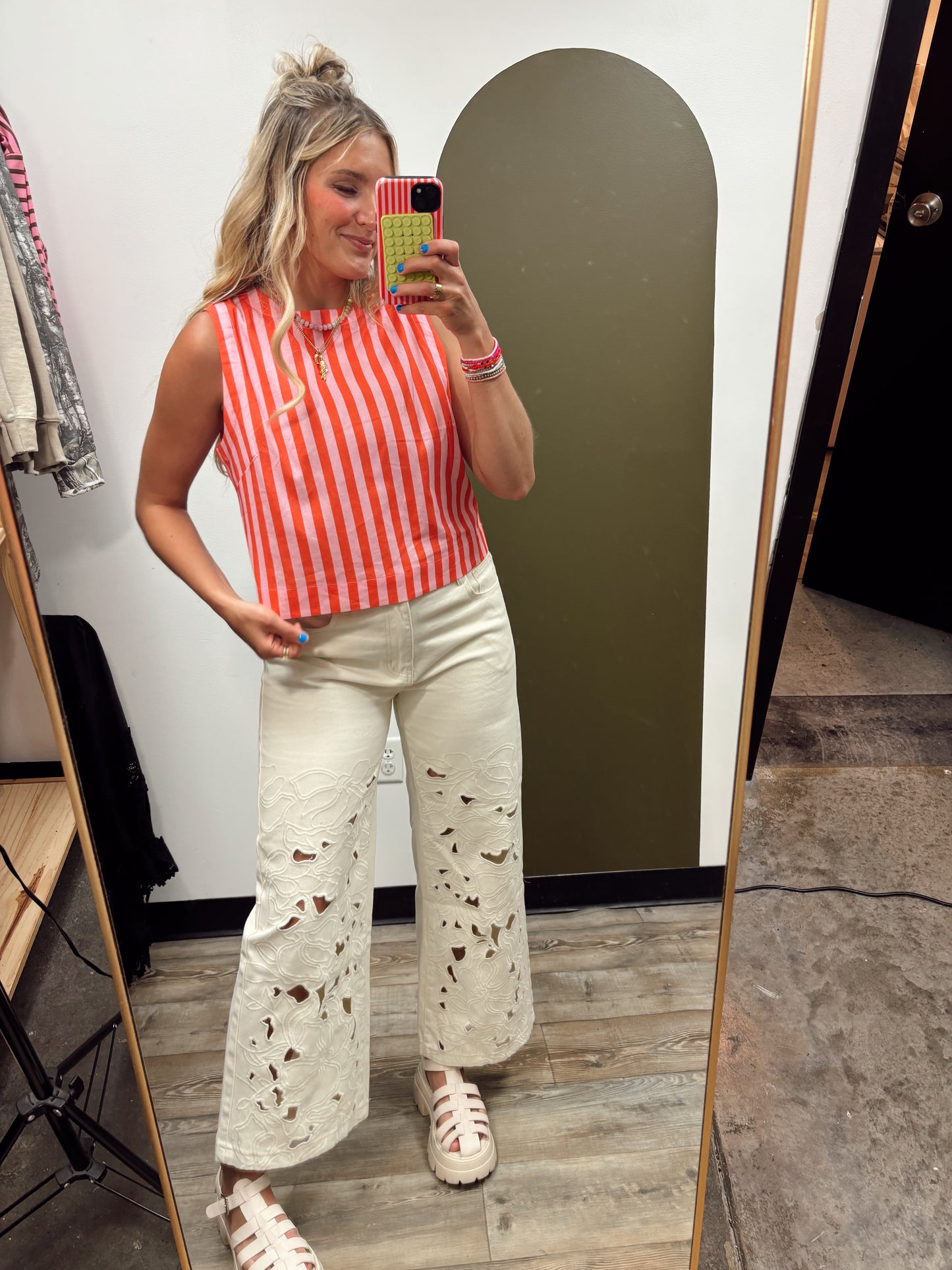 Sherbert Stripe Tank (Punch/Coral)