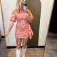 Primrose Floral Dress (Coral)