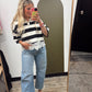 Polo Match Stripe Lace Top