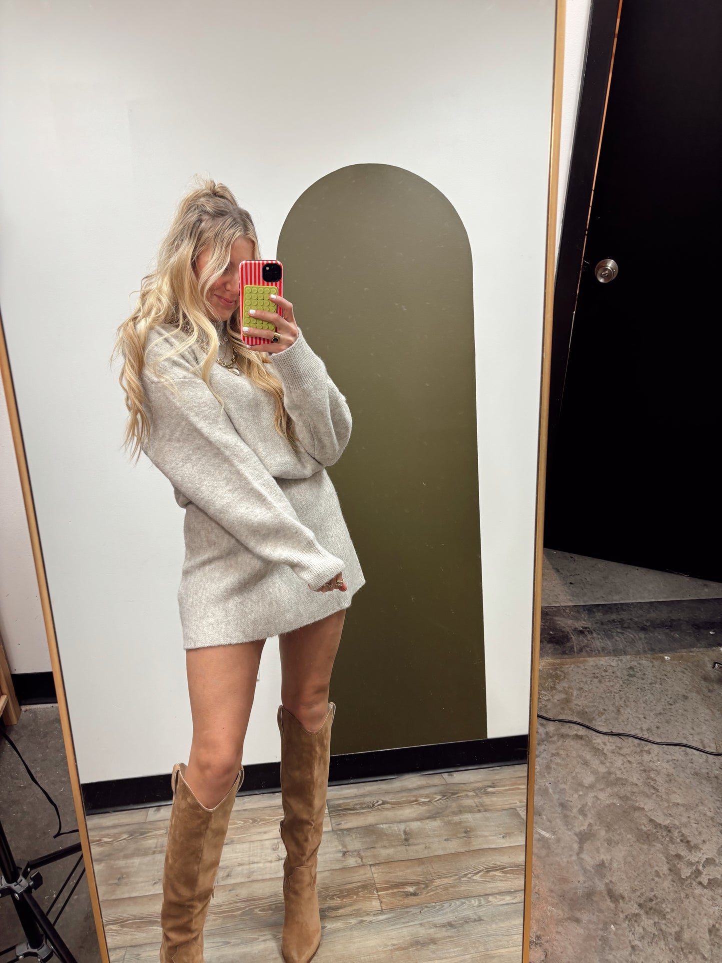 Arie Sweater Skirt Set (Oat)