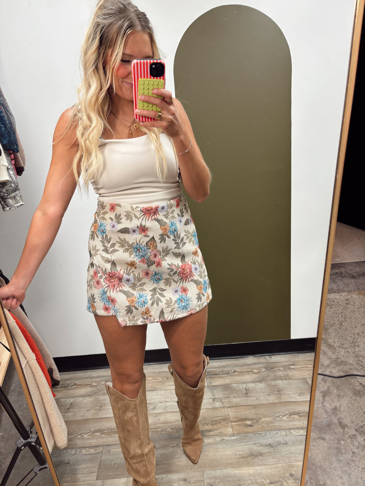 Floral Jaquard Skort