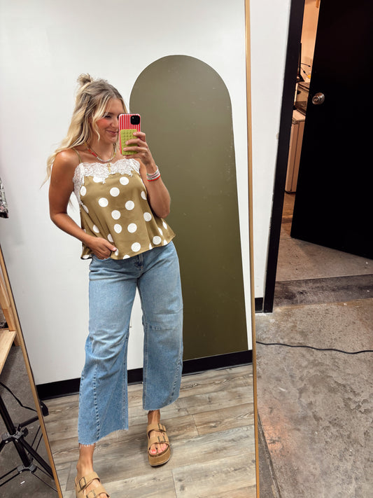 Viviana Dot Lace Tank