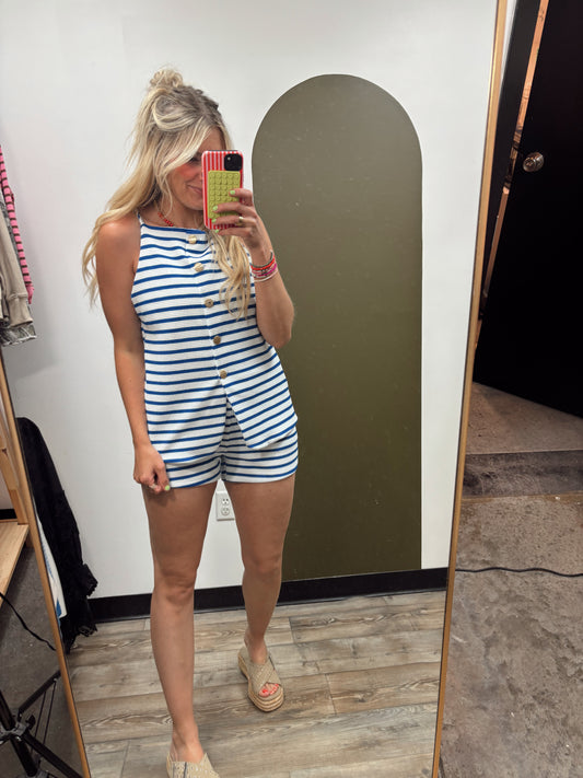 Ship Sailed Stripe Vest (Blue)