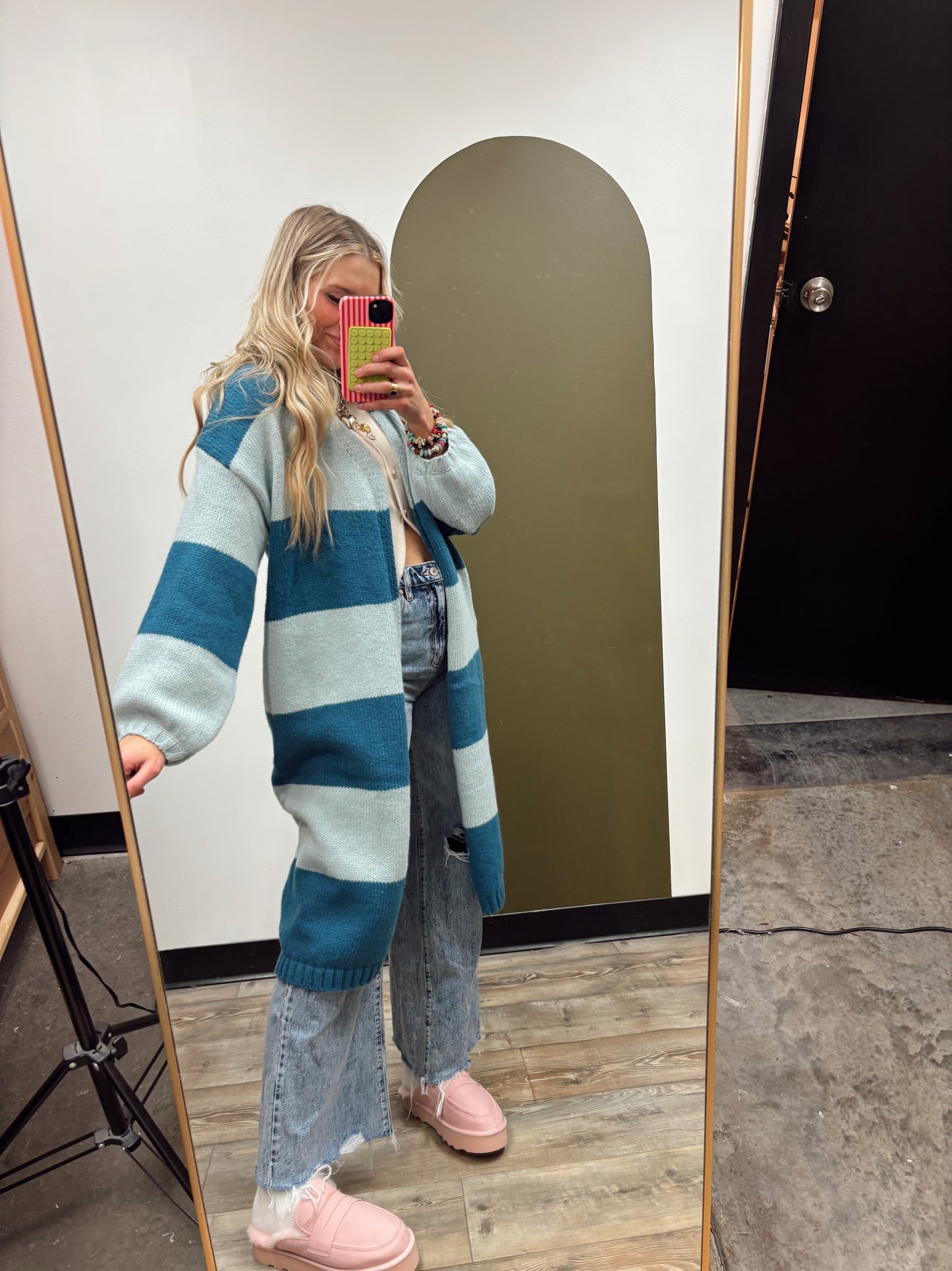 Seashore Long Stripe Cardigan