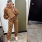 Cool Combo Polka Dot Sweat Pant(Rust/Pink)