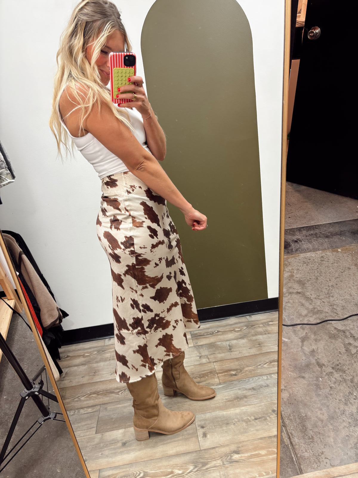 Western Chic Satin Skirt