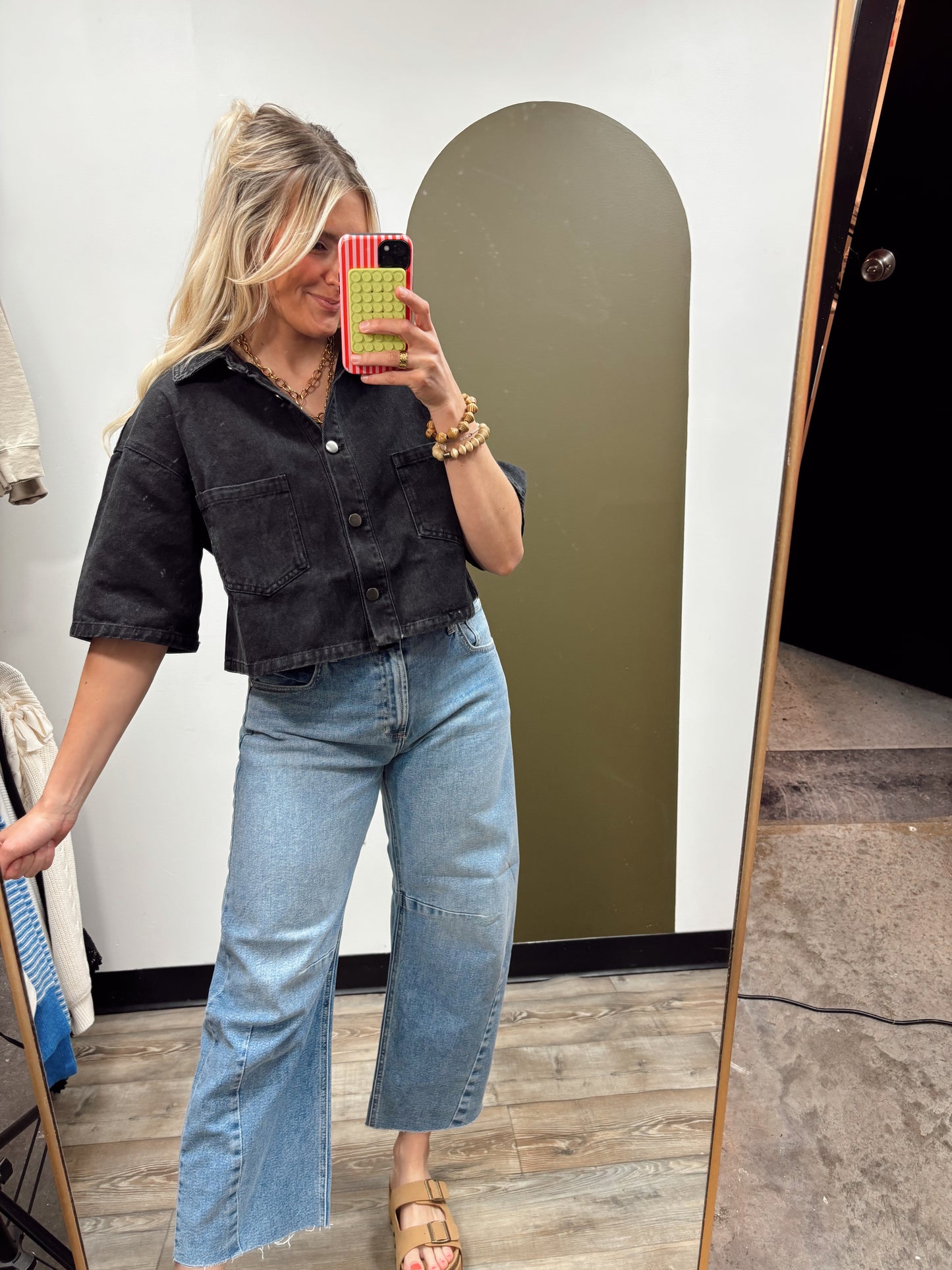 Vivienne Denim Top (Black)