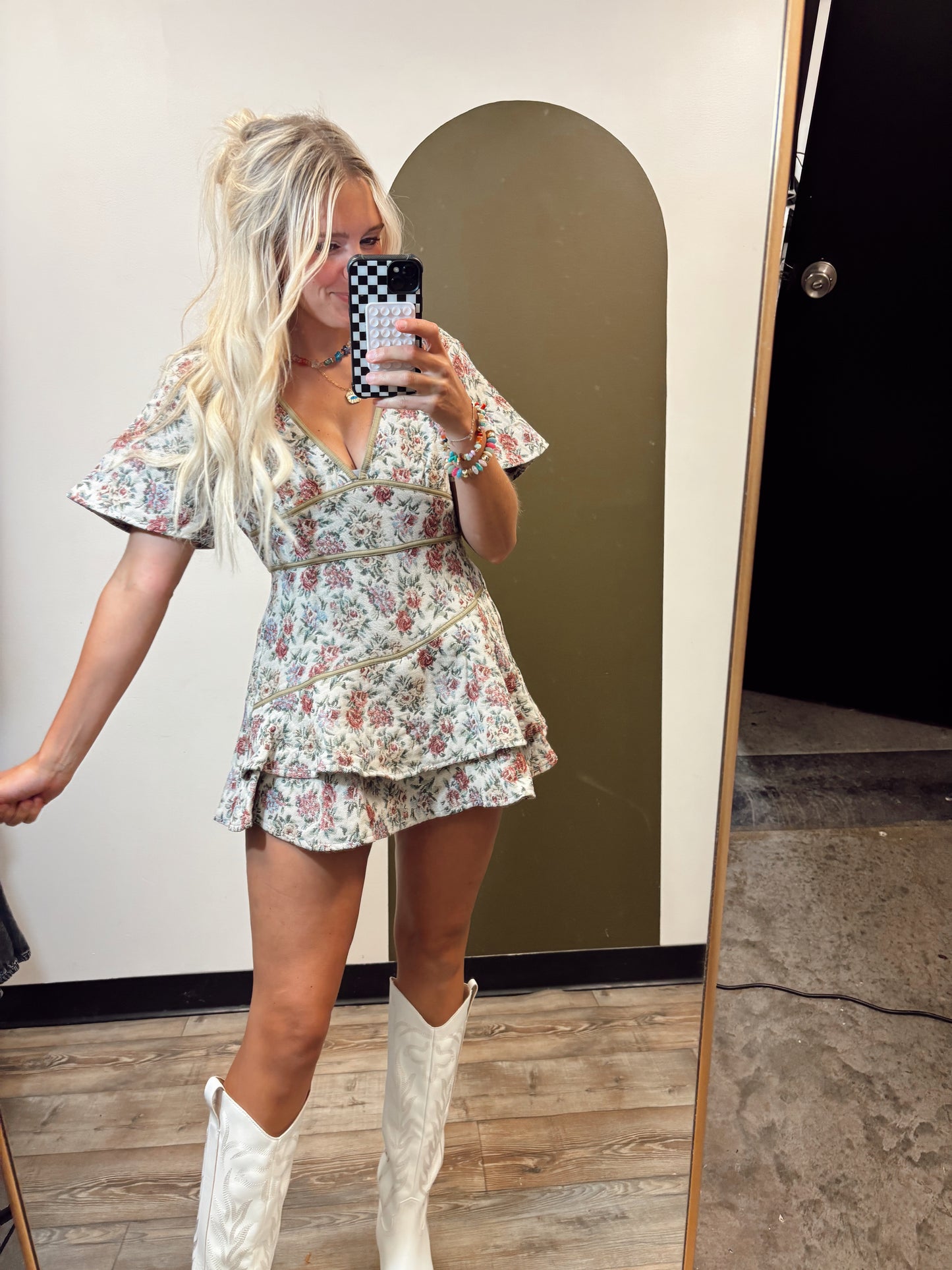 Josie Jacquard Mini Romper