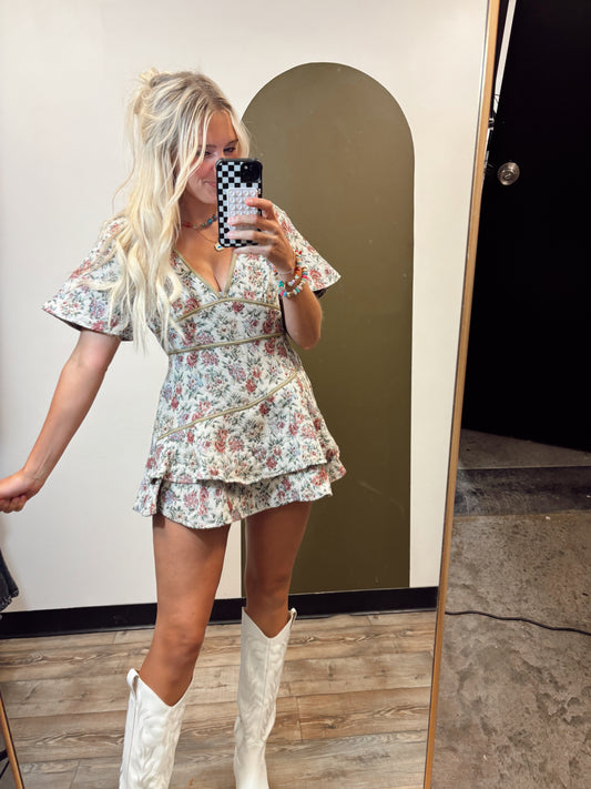 Josie Jacquard Mini Romper