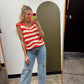 Come Sailing Knit Button Vest (Red)