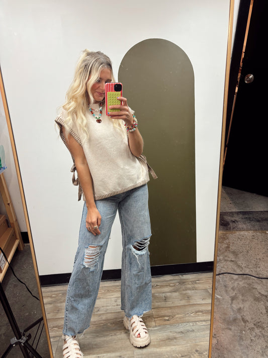 Anja Sweater Vest (Oat)