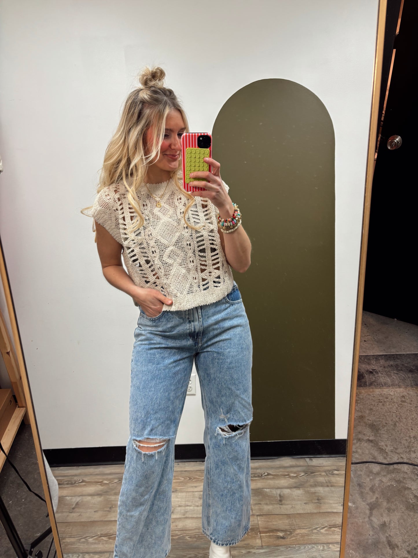 Beach Comber Crochet Top (Beige)