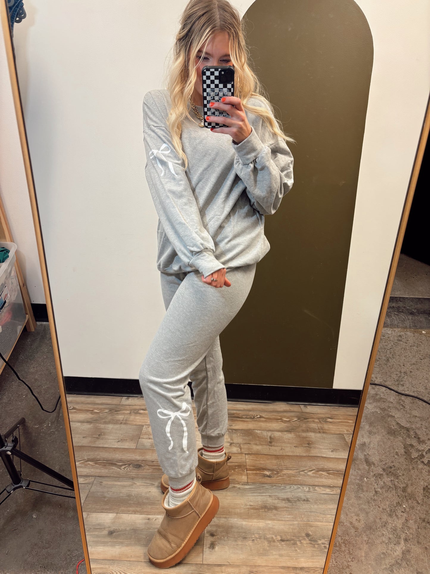 Babe In Bows Set (Grey)