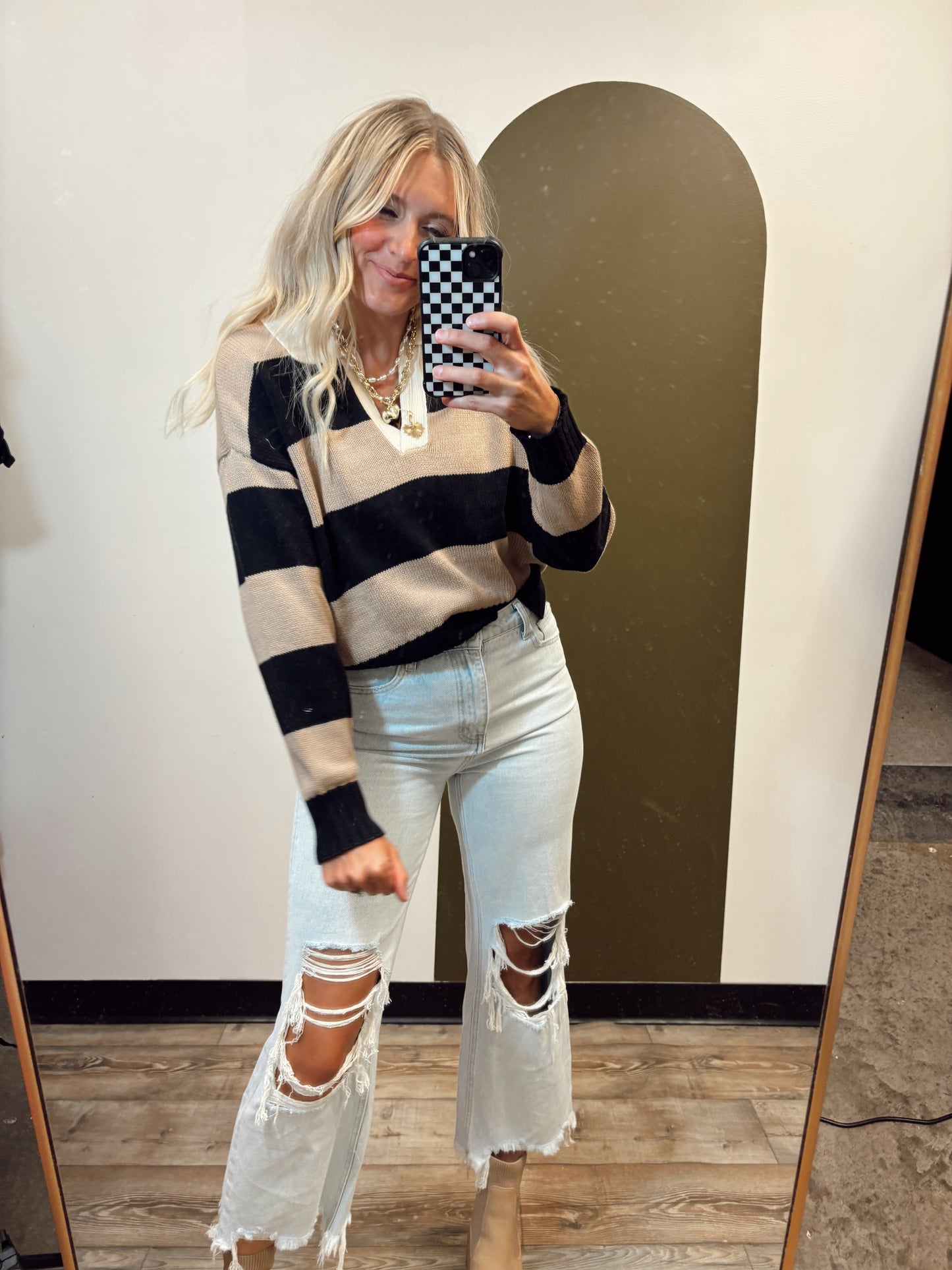 Ruby Contrast Sweater (Camel)