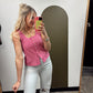 Minny Lace Trim Tank (Fuschia)