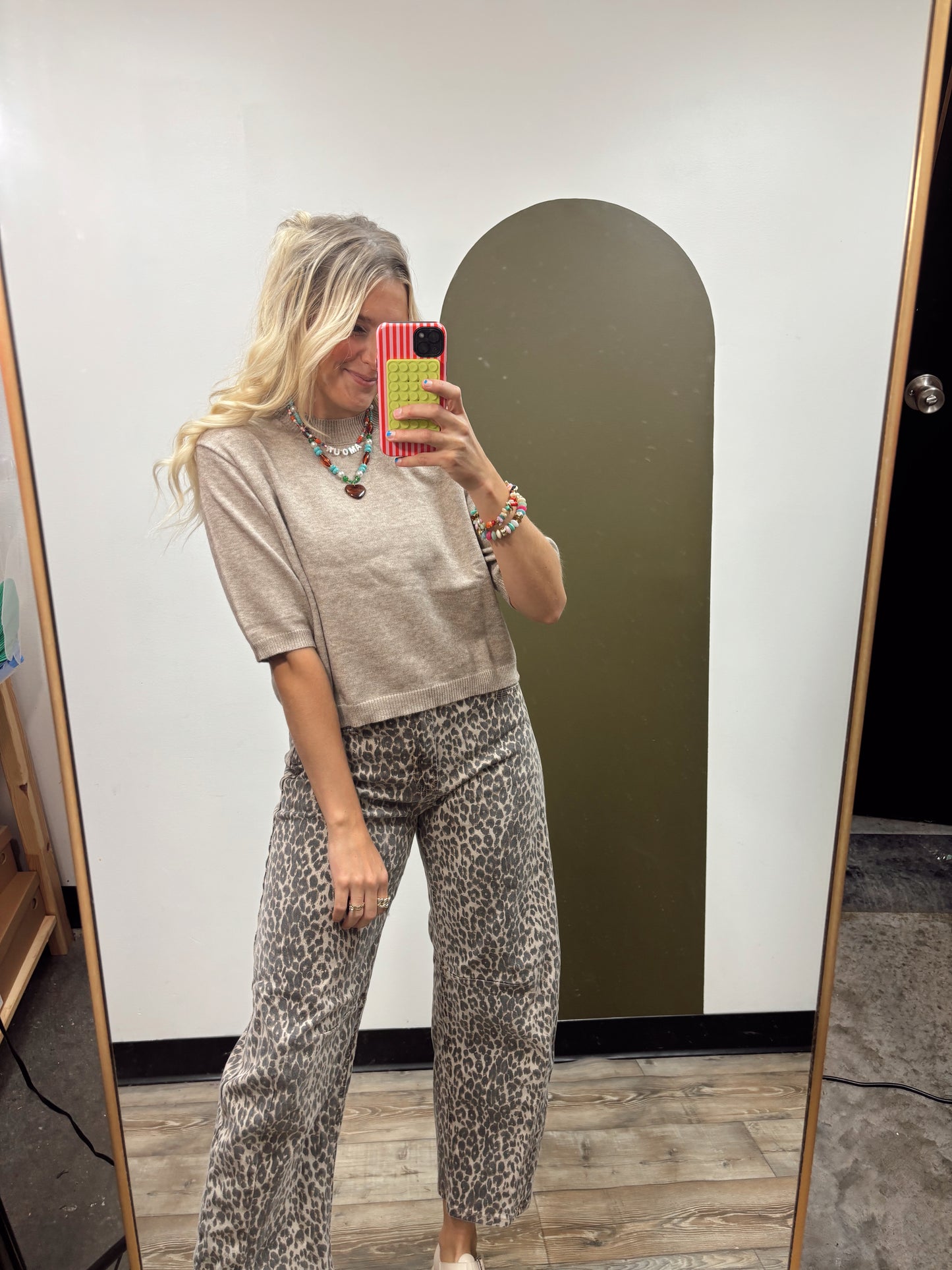 Maggie Sweater Top (Taupe)