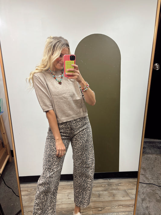 Maggie Sweater Top (Taupe)