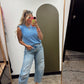 US OF A Stripe Muscle Tank (Blue)