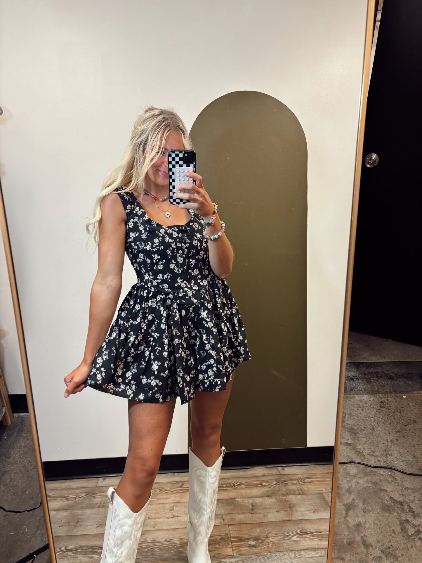 Lana Floral Romper (Black)