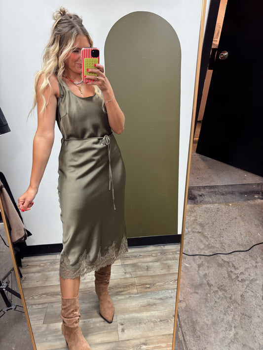 Lottie Slip Dress (Olive)