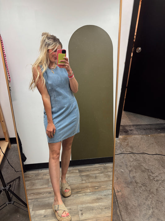 Music In The Air Denim Dress