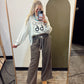 Callie Fold Over Lounge Pant (Brown)