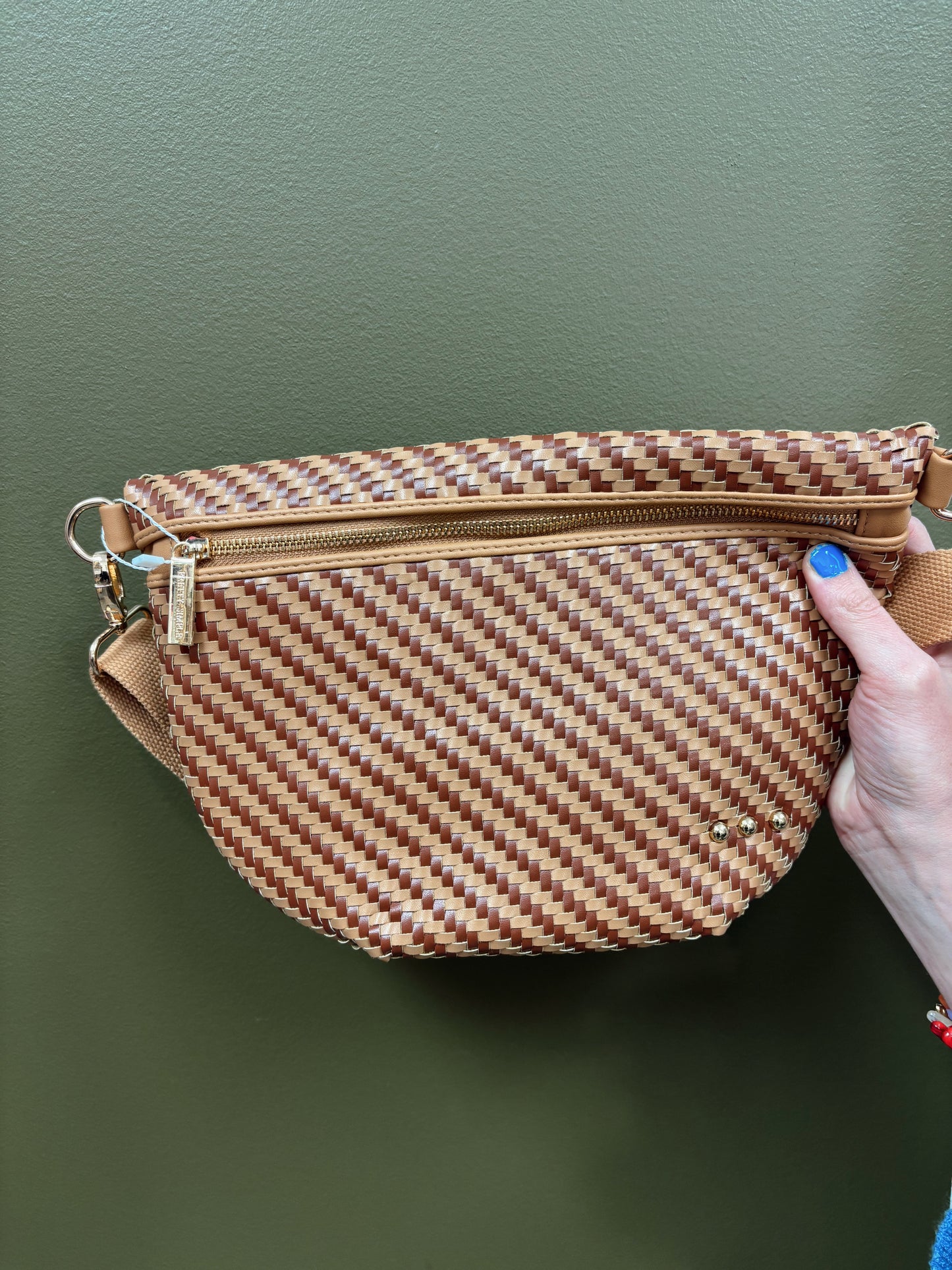 Diagonal Weave Westlyn bag (Tan/Brown)