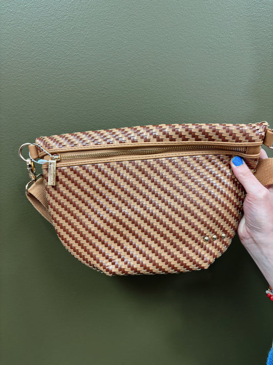 Diagonal Weave Westlyn bag (Tan/Brown)