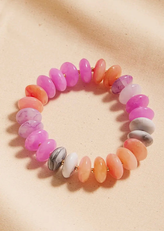 Oval Bead Bracelet (Purple)