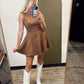 Heide Faux Suede Dress (Camel)