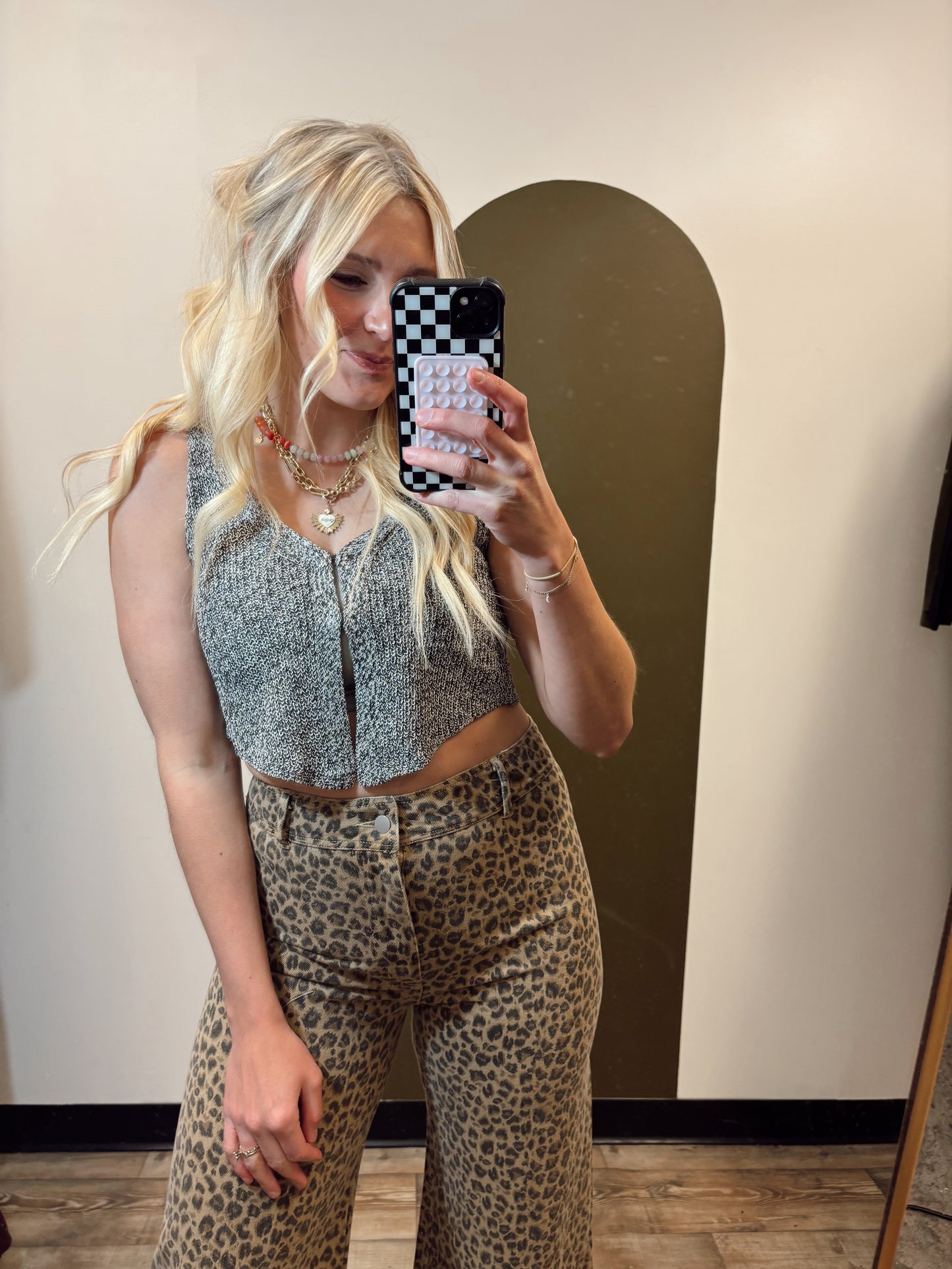 Cassandra Knit Vest (B&W)