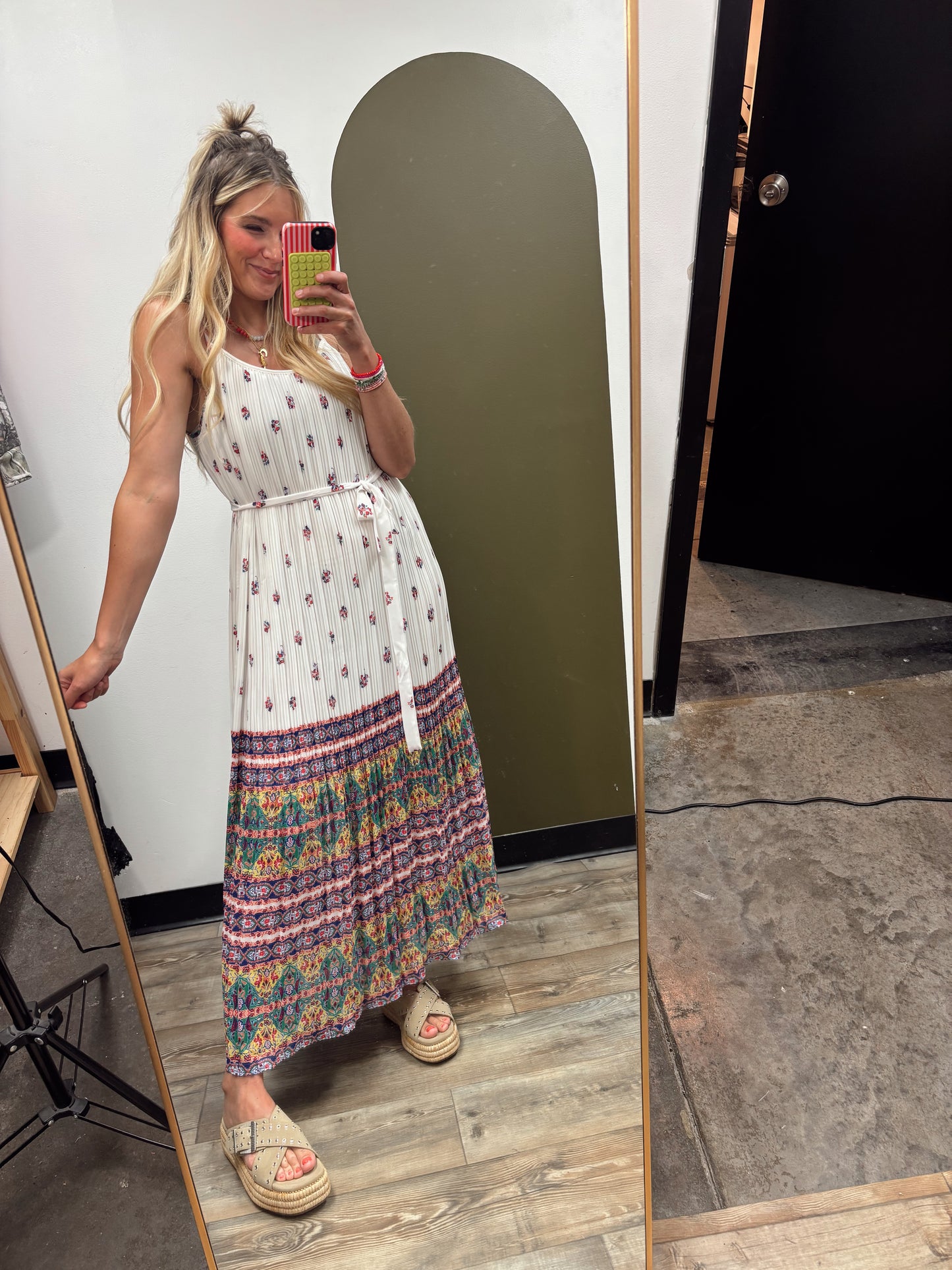 Swept Away Border Print Maxi Dress