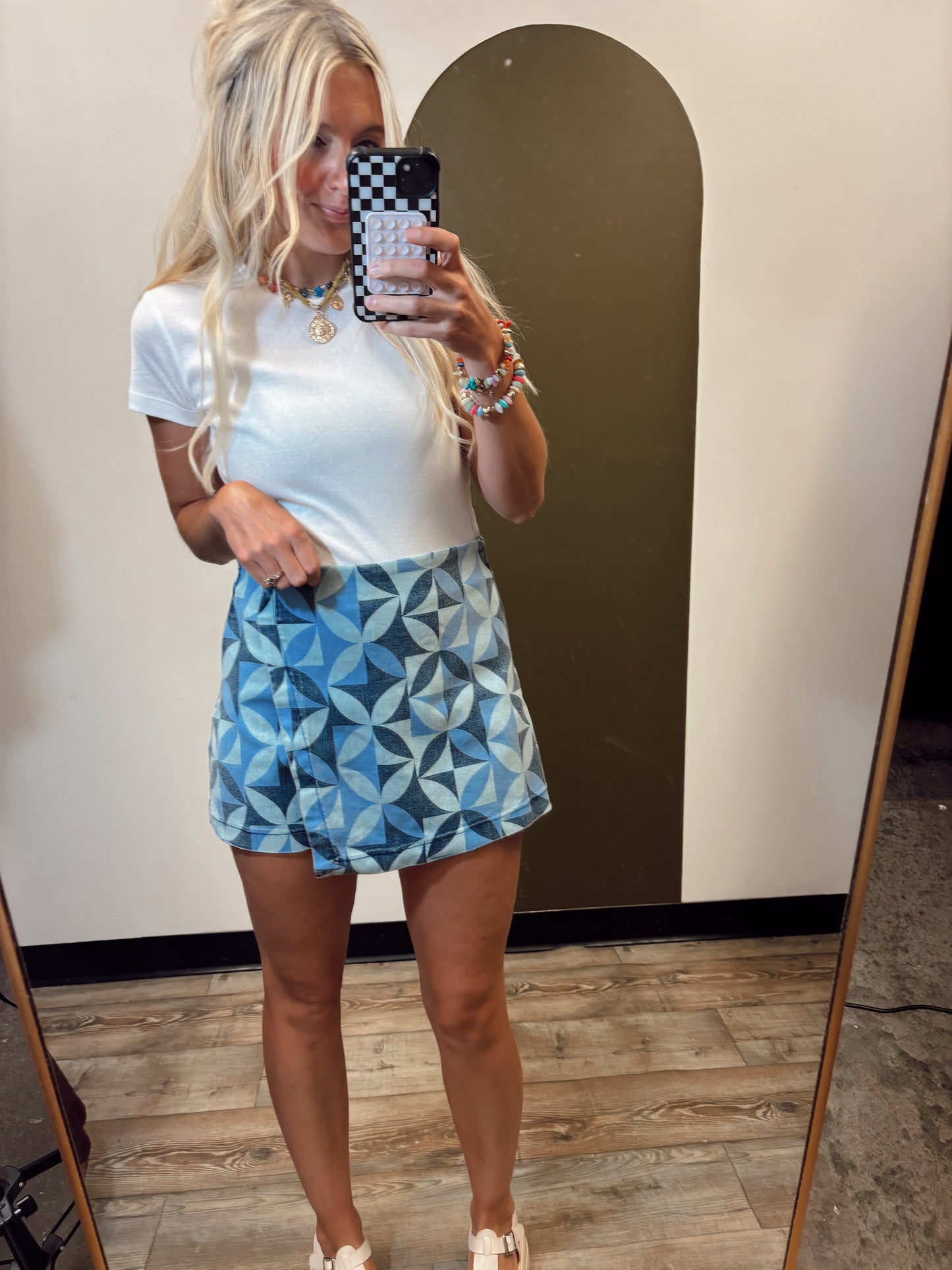 Aimee Abstract Print Skort