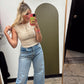 Seam Henley Top (Khaki)