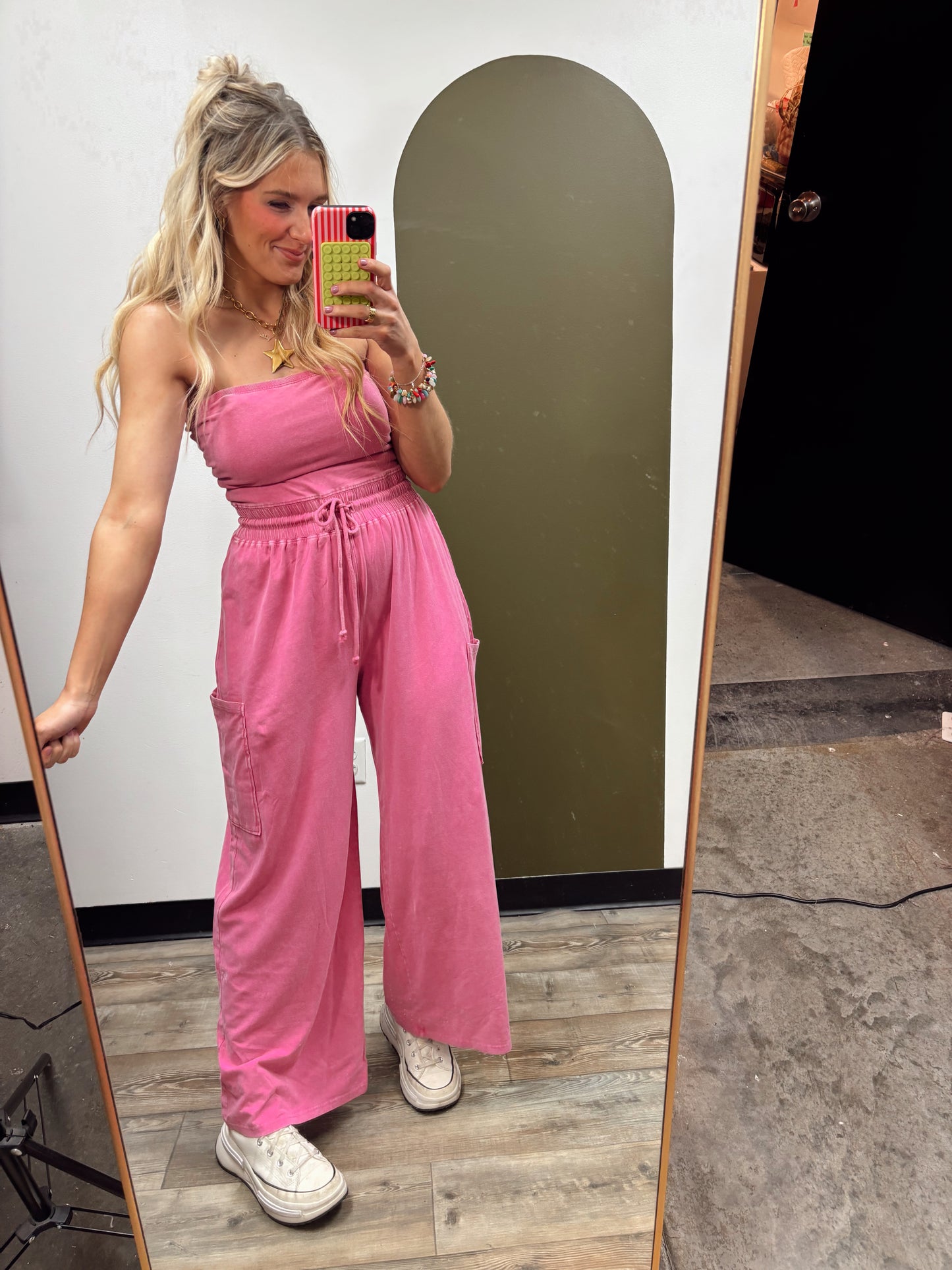 Free To Be Jumpsuit (Fuschia)
