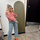 Clare Button Stripe Cardigan (Red)