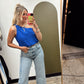 Why Knot One Shoulder Top (Blue)