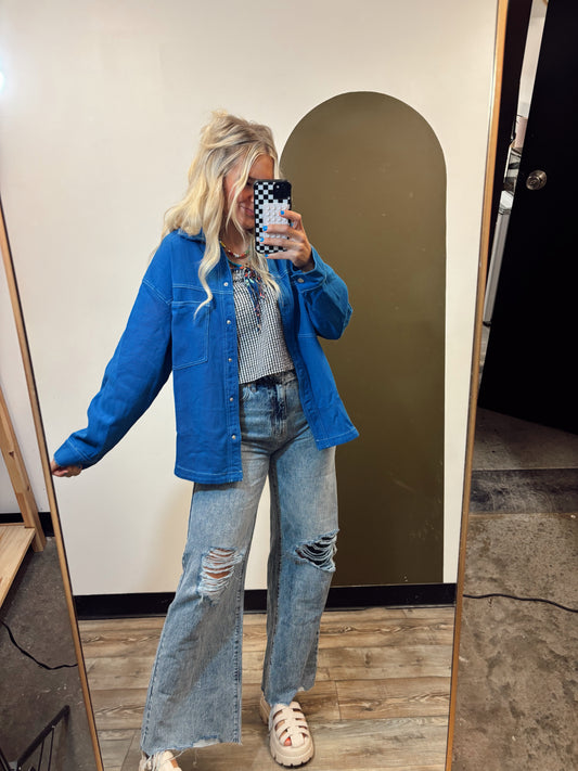 Ronnie Oversize Shacket (Blue)