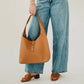 Haddie Hobo Vegan Leather Tote (Brown)