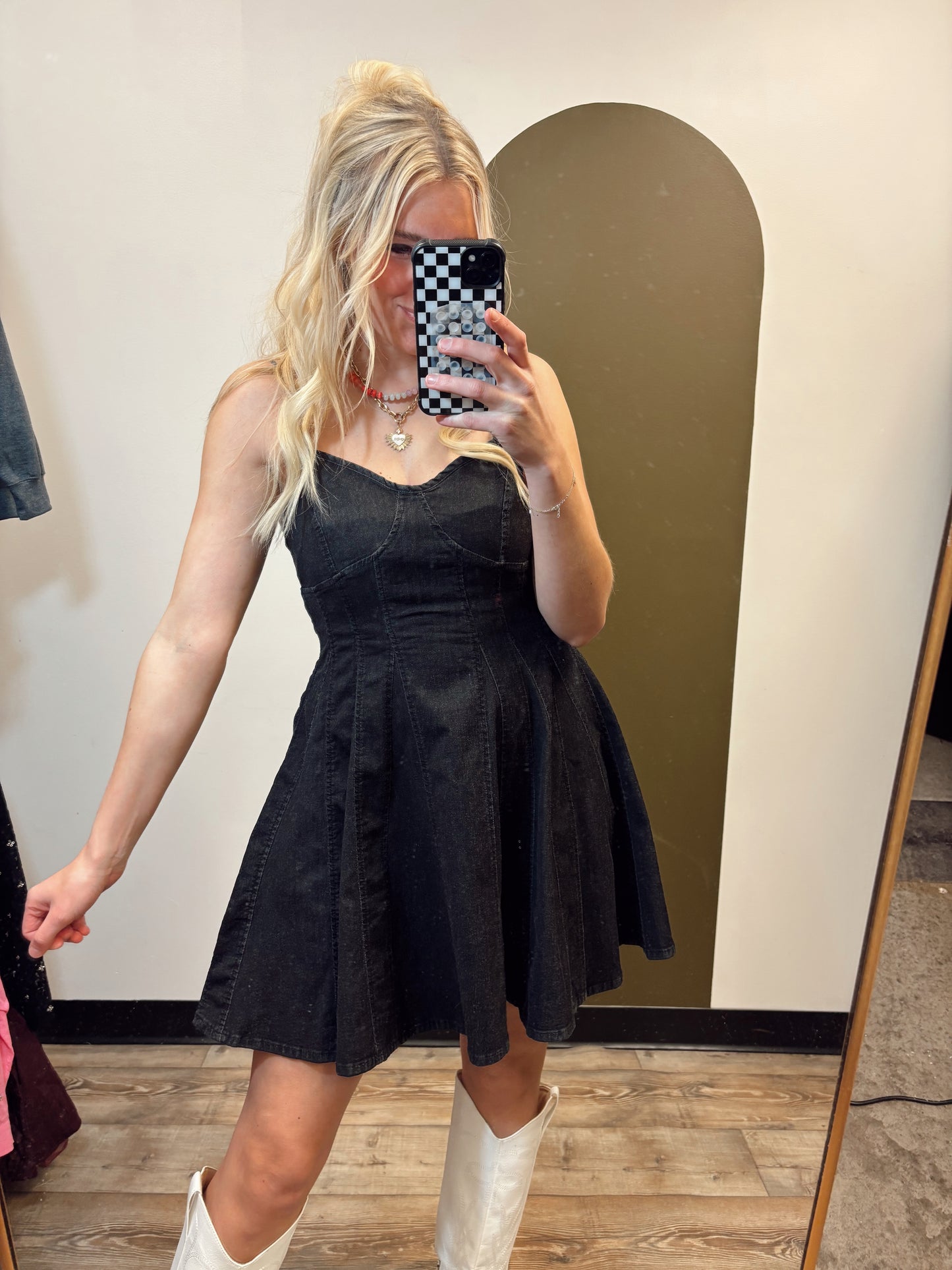 Carolina Denim Dress (Black)