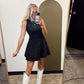 Heide Faux Suede Dress (Black)