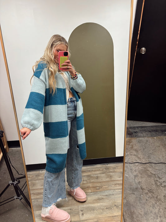 Seashore Long Stripe Cardigan