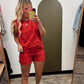Esme Eyelet Short Set (Red)
